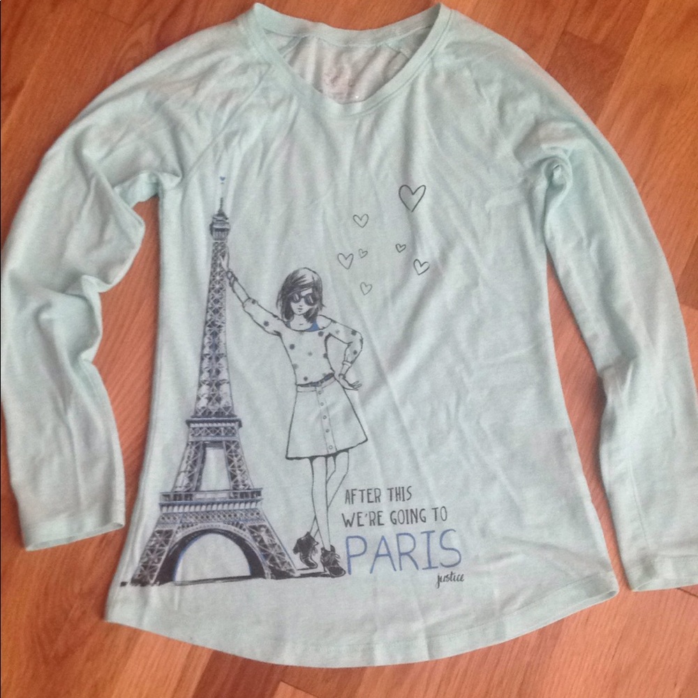 Long sleeve teal shirt